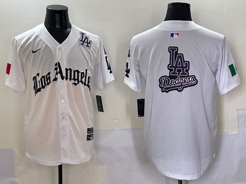 Men Los Angeles Dodgers Blank White Five generations Joint Name 2025 Nike MLB Jersey style 27